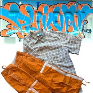 Phys Sci Y2K Unique Medium Streetwear Japan Orange Baby Blue White Checker Firm